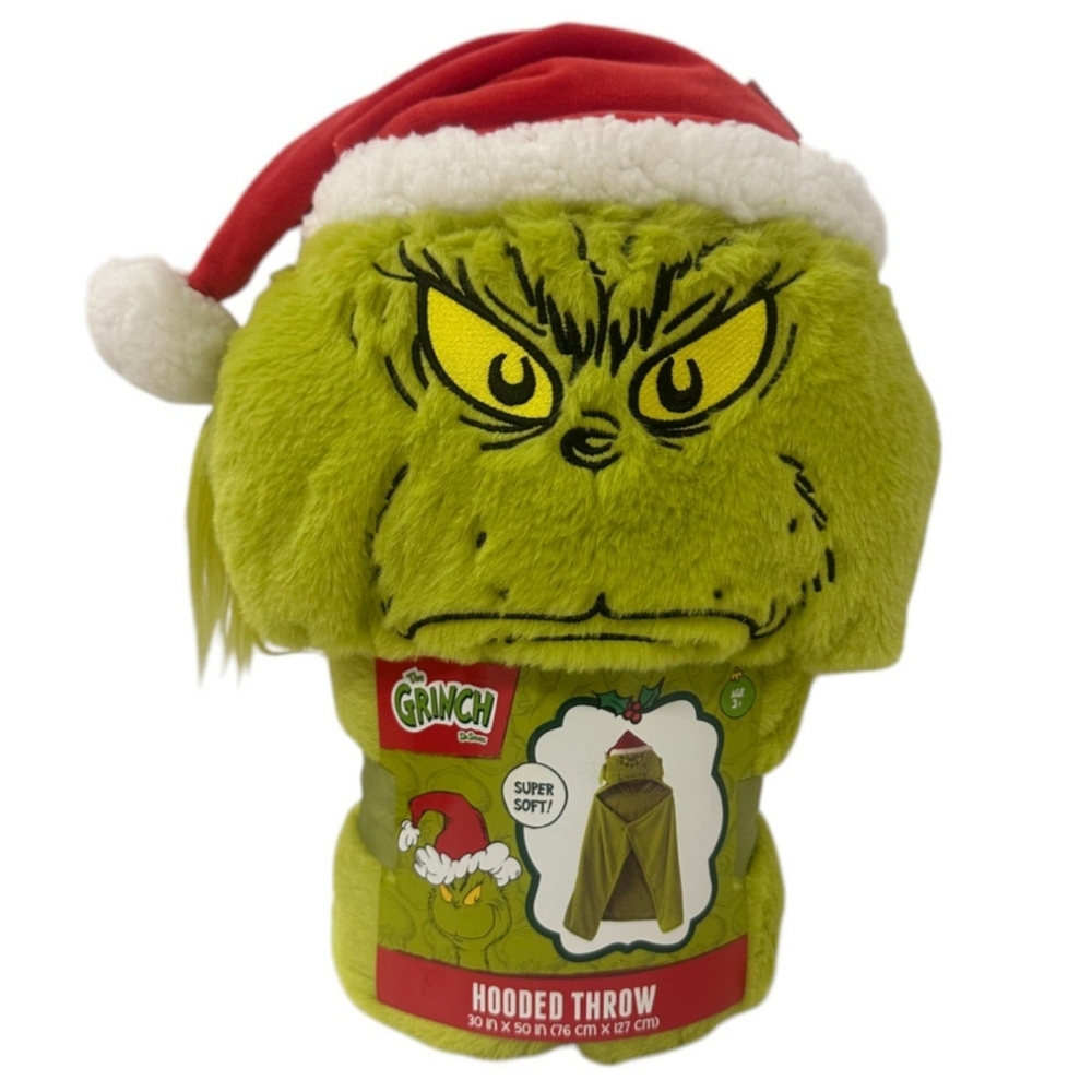 Grinch Hooded Throw. 30" X 50"
